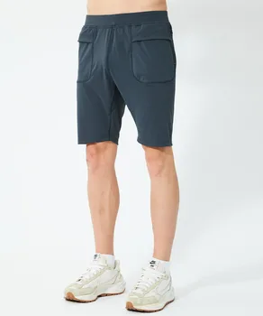 LU men's LAB NULL шорты для йоги фитнес-упражнения на открытом воздухе телесного цвета, высокоэластичные, впитывающие влагу укороченные брюки.