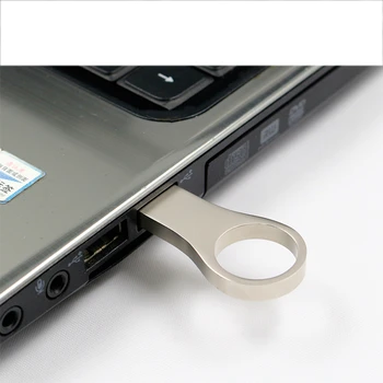 высококачественный металлический серебристый водонепроницаемый USB-накопитель 64 ГБ, 8 ГБ, 16 ГБ, 32 ГБ, флешка, быстрое кольцо для ключей, флеш-накопитель, подарок