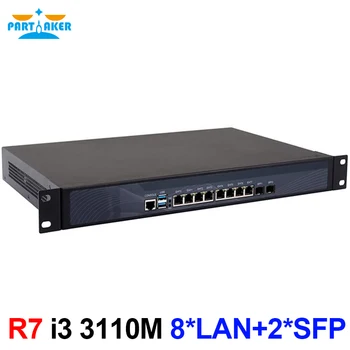 Брандмауэр Partaker R7 1U Для установки в стойку сетевого устройства безопасности Intel Core i3 3110M с 8 * Портами Intel I-211 Gigabit Ethernet 2 SFP