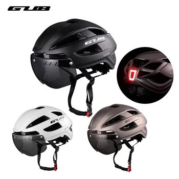 Светодиодная сигнальная лампа, Велосипедный магнитный шлем с ветровым стеклом, Увеличенный и Уширенный Цельный шлем с большой окружностью головы