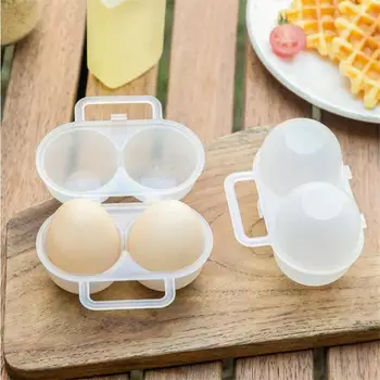Пластиковые держатели для яиц 2 Сетки Коробка для хранения яиц Кухонный Органайзер Мини-коробка для организации пикника на открытом воздухе Хранение Прочный