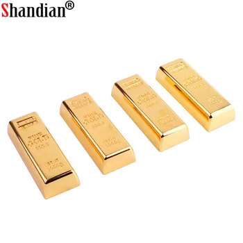 Модель SHANDI Metal simulation Gold bars USB Flash Drive pen drive Золотая карта памяти флешка 4 ГБ/16 ГБ/32 ГБ/64 ГБ флэш-накопитель