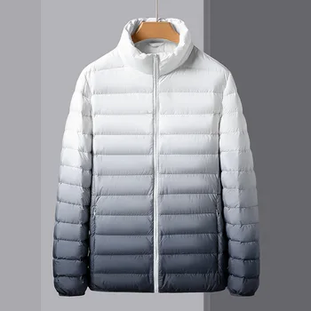 2023 легкая пуховая куртка, мужской короткий осенне-зимний топ, зимнее теплое пальто на белом утином пуху, большая мужская одежда