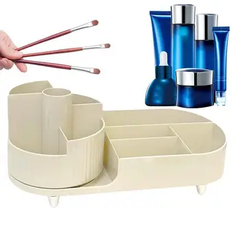 Коробка для хранения косметики с вращением на 360 градусов, Многофункциональный Настольный органайзер для макияжа, стойка для туалетного столика, ванная Комната, Дом