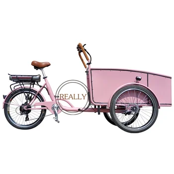 Модный европейский красивый трехколесный грузовой велосипед для семейного использования, детский трехколесный велосипед для взрослых, грузовой велосипед с педалью, детское сиденье, велосипед