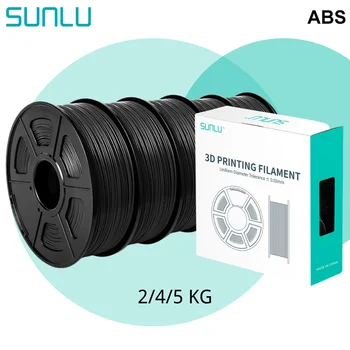 SUNLU ABS нити 3D Принтер 2/4/5 кг 1,75 мм 1 кг/катушка Допуск ±0,02 мм 100% Без Пузырьков Расходные материалы Хорошее Воздействие Быстрая доставка