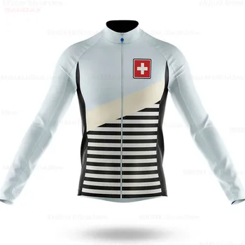 Швейцария Велоспорт Джерси 2022 С Длинным рукавом Горный Велосипед Велосипедная одежда Быстросохнущая Дышащая Велосипедная команда MTB Велосипедная одежда