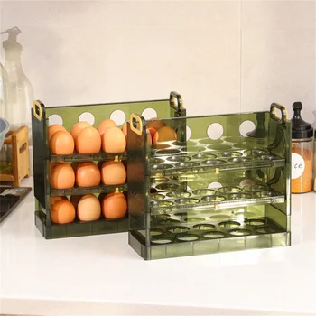 Новый Ящик для хранения яиц для Холодильника Может Быть Обратимым, Три слоя по 30 яиц, Пластиковый Лоток для яиц на домашней Кухне, Многослойная Подставка для Яиц
