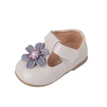 Кожаная обувь для маленьких девочек, Первые ходунки с цветами, милая обувь принцессы для малышей, Кожаная обувь для вечеринки, свадьбы 15-25 лет