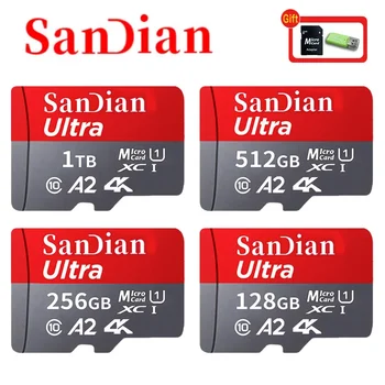 Карта памяти Высокой емкости Ultra 128GB 256GB Micro SD/TF Флэш-карта Высокоскоростная Смарт-SD-карта 512GB Для Смартфона/Планшетного ПК