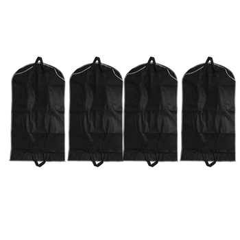 Сумки для одежды 4 упаковки 43-дюймовых сумок для одежды для хранения, дорожная сумка для одежды из нетканого материала, сумка для костюма с 2 большими сетчатыми карманами