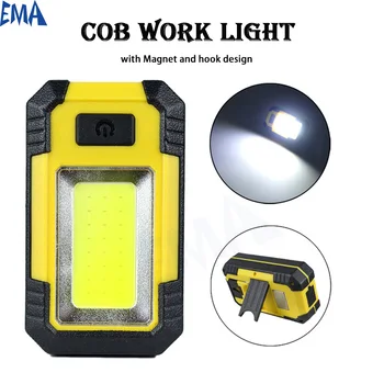 Портативный рабочий светильник с магнитом, супер яркая уличная лампа для кемпинга, USB перезаряжаемый фонарик, ремонтный фонарь, аварийное освещение