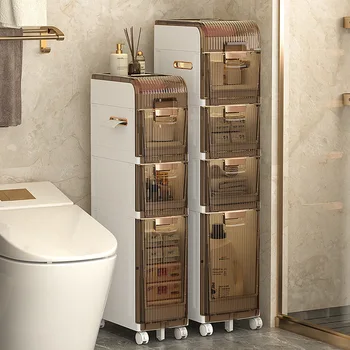 Полки для хранения трещин Многослойные кухонные бытовые шкафы для хранения туалетных принадлежностей
