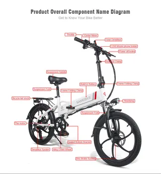 Европейский Запас SAMEBIKE 20LVXD30 Электрический Велосипед Складной Велосипед Мопед Ebike Высокоскоростной электровелосипед 20 Дюймов 350 Вт Мотор