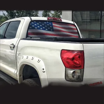 Американский флаг Наклейка на Заднее Стекло с Изображением американского флага, Графические Наклейки для Ford F150 F-150 Raptor Dodge Ram Toyota Tundra