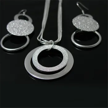 Изысканные уличные универсальные круглые серьги из серебра 925 пробы, ожерелье, ювелирный набор для женщин, модные подвески для свадебной вечеринки, подарки