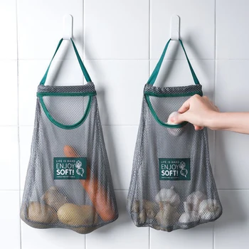 Подвесные сумки для фруктов и овощей Можно носить с собой сетчатый мешок для хранения Многоразовой посуды Кухонные многофункциональные сумки для хранения лука и чеснока