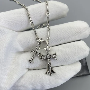 Готическое винтажное ожерелье с подвеской в виде креста, крутое ожерелье в уличном стиле Для мужчин, Женские аксессуары с крестом, подарок в стиле хип-хоп, ювелирные изделия на шею