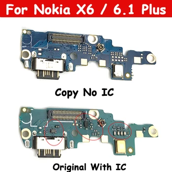 100% Оригинальный Новый USB-Порт Для Зарядки, док-станция, Разъемная Плата, Гибкий Кабель Для Nokia X6/6,1 Plus, Зарядная Пластина TA-1099, TA-1103
