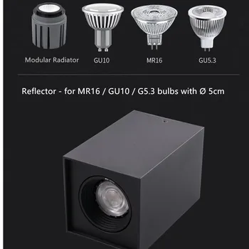 Квадратные, белые, Черные, Высококачественные Коммерческие Прожекторы, Рамка светильника, Светодиодная лампа G5.3 GU10 MR16, Фитинги для ламп