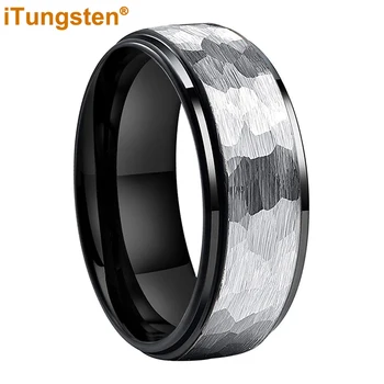 Высококачественное кольцо-молоток из вольфрама 6 мм 8 мм, Многоцветное Вольфрамовое Обручальное кольцо Для мужчин И Женщин, Модные ювелирные изделия, Комфортная посадка