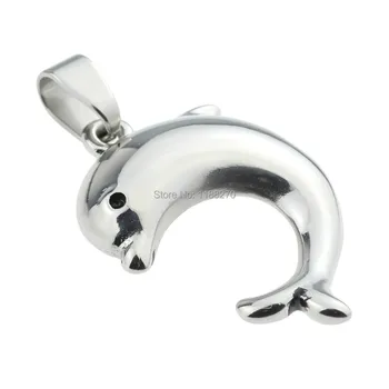 Животное Дельфин, Европейский кулон из нержавеющей стали, шарм для ожерелья, мужчины, женщины, девочка, мальчик