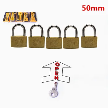 Навесные замки 5 ШТ 50 мм открываются одними и теми же ключами Медные замки навесной замок для ящика багажный кейс коробка Фурнитура