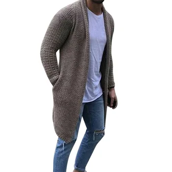 2021 Горячий однотонный мужской кардиган Masculino, уличная одежда, вязаные свитера с длинным рукавом, повседневные осенние мужские свитера Slim Fit, пальто 3XL