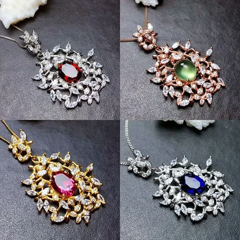 [MeiBaPJ] Ожерелье с подвеской из натурального сапфира с сертификатом, чистое серебро 925 пробы, Голубой камень, Изысканные Очаровательные ювелирные изделия для женщин