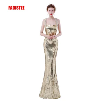 FADISTEE, новый дизайн, элегантные вечерние платья, вечернее платье с блестками, vestidos de festa, длинное платье русалки на шнуровке