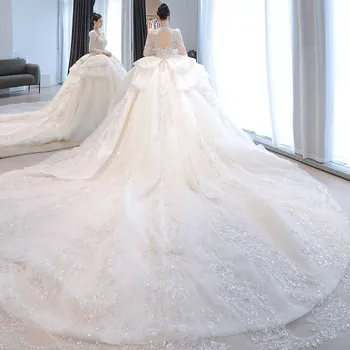 Роскошное Женское Свадебное платье С Кружевными Аппликациями, свадебные платья с кристаллами, Изысканные блестки, Высококачественное Платье Vestido De Novia