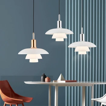 Скандинавские Датские подвесные светильники с летающей тарелкой, Современный светодиодный стеклянный подвесной светильник для столовой, спальни, Подвесные светильники