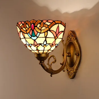 Европейские Ретро Креативные Настенные светильники Tiffany Прикроватные светильники для спальни, гостиной, балкона, Коридора, лестницы, Входа в Сад, E27 LED