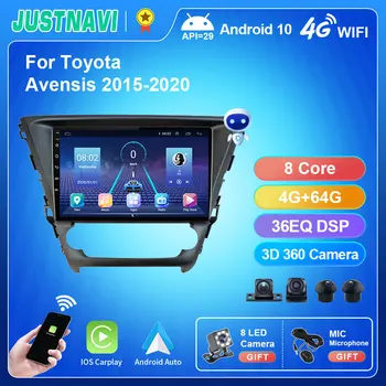 JUSTNAVI QT5 IPS 360 Cam Для Toyota Avensis 2018-2020 Автомобильная Радио Мультимедийная Система Навигация GPS Стерео Авто Android Без 2din DVD