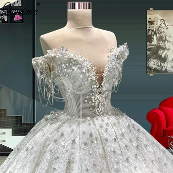 Роскошные свадебные платья в часовне с кристаллами, Трапециевидные свадебные платья для беременных с открытыми плечами для женщин, свадебные платья принцессы на заказ