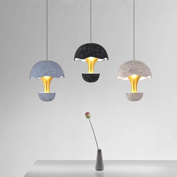Креативный Цементный Зонтик, Подвесной светильник в виде Гриба, Столовая, Ресторан, Кафе, Бар, Прикроватный подвесной светильник, яичная скорлупа