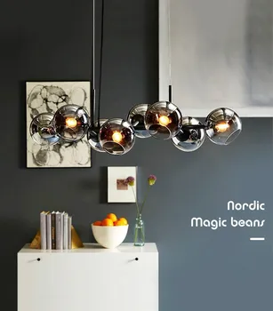 Современная простая светодиодная люстра в скандинавском стиле, креативное освещение для спальни, столовой, гостиной, индивидуальность, лампы с лампочками из молекулярного стекла