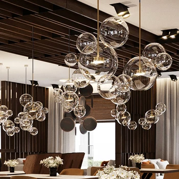 Итальянская Дизайнерская Люстра со светодиодным стеклянным шаром, Подвесной светильник для ресторана, бара, спальни, Декоративный светильник, Подвесной светильник на чердаке