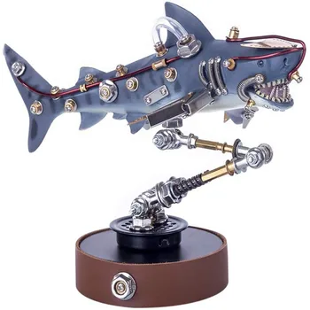 3D металлический пазл, набор моделей животных, Механическая модель акулы, игрушка, набор 3D головоломок, Сделай сам