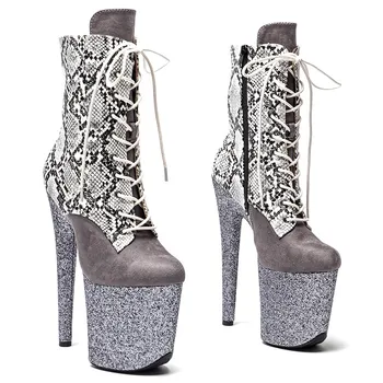 LAIJIANJINXIA/ Новая модная женская обувь для танцев на шесте 20 см/8 дюймов, современные ботинки на платформе и высоком каблуке