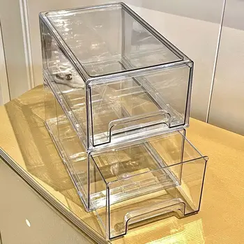 Коробка для хранения масок, легкий роскошный прозрачный акриловый ящик для хранения косметики, пылезащитный и большой емкости, для хранения на рабочем столе