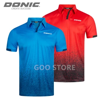 Майки для настольного тенниса DONIC, тренировочные футболки, 2021, Новый стиль, Впитывающий пот, Комфорт, Высококачественная спортивная одежда из ткани для пинг-понга
