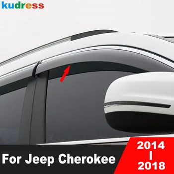 Дефлекторы боковых окон для Jeep Cherokee 2014 2015 2016 2017 2018 Солнцезащитный козырек от Дождя, защитный кожух, автомобильные аксессуары