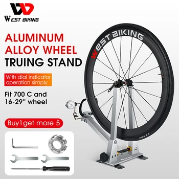 WEST BIKING Подставка для проверки колес велосипеда С индикатором циферблата MTB Дорожный BMX Инструмент для ремонта велосипедных дисков