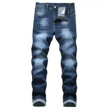 2023, повседневная уличная одежда, мужские рваные джинсы, Синие прямые модные брендовые узкие джинсовые брюки с рваными дырками, бесплатная доставка