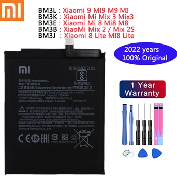 2022 Года Xiaomi Оригинальный Аккумулятор для телефона Xiaomi 9 MI9 Mi X 3 Mi X3 Mi 8 Mi8 M8 Mix 2 Mix 2S 8 Lite MI8 Lite Аккумуляторы для телефонов