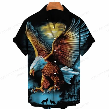 Рубашки American Eagle, мужские и женские модные рубашки, Гавайские повседневные пляжные рубашки, блузки Camp Vocation, Мужская одежда Eagle Camisa Boy