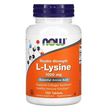 Бесплатная доставка Сейчас L-Лизин 1000 мг Поддерживает Синтез коллагена, Целебную функцию Lmmune, 100 таблеток