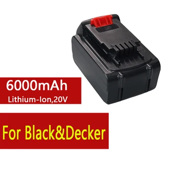 Для Black & Decker LB20 LBX20 6.0Ah 20V Аккумуляторная Батарея для Инструментов-Отверток LBXR20 ASL186K Литий-Ионные Аккумуляторные Батареи