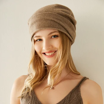 Новая Кашемировая шляпа Унисекс, Завитая Кепка, 100% Чистый Кашемировый Пуловер, Модная Тонкая Наборная Кепка